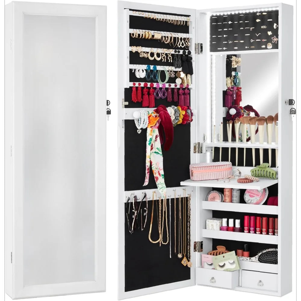 LED Mirror Organizer Jewelry Cabinet