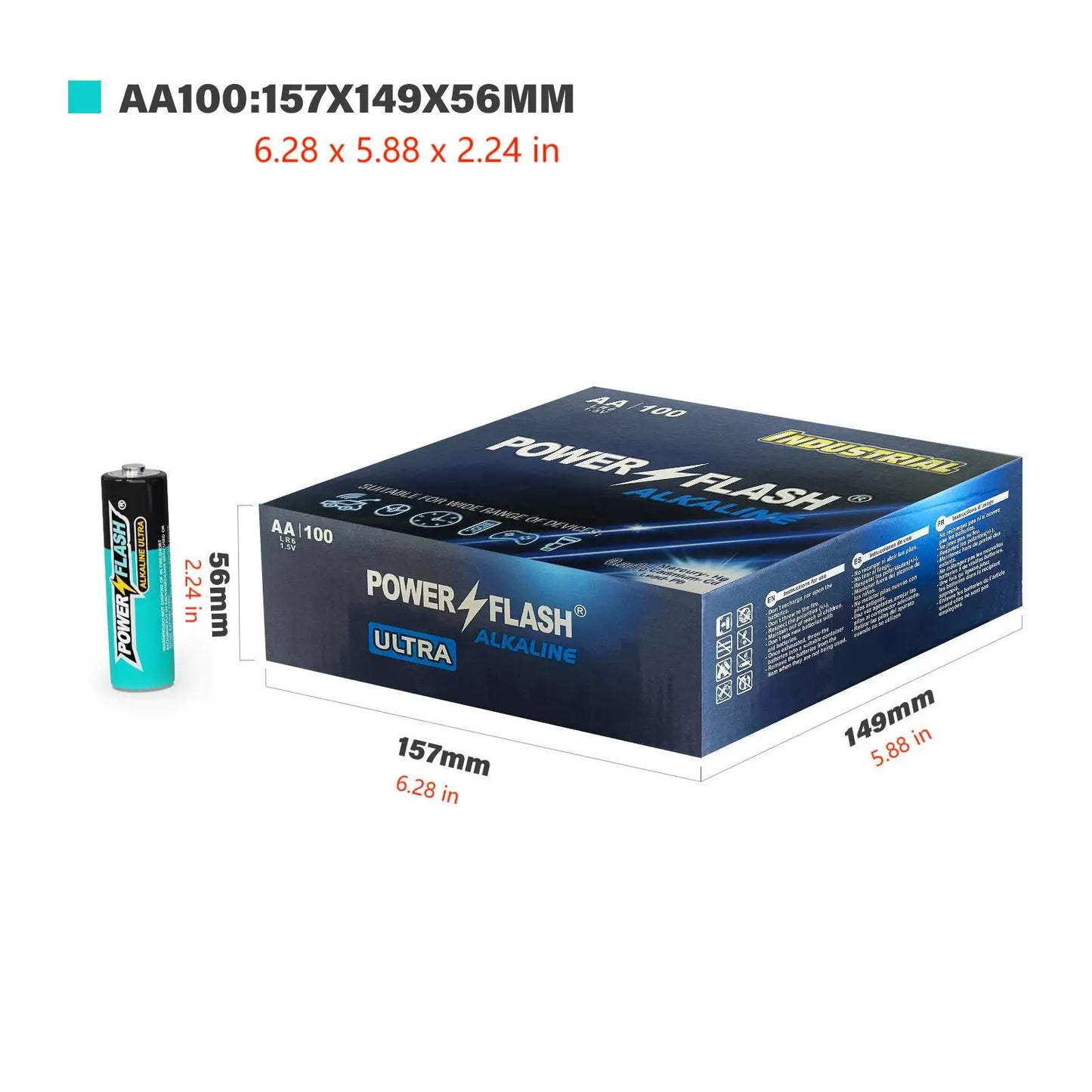 AA 100 pcs Alkaline Long-Lasting Batteries