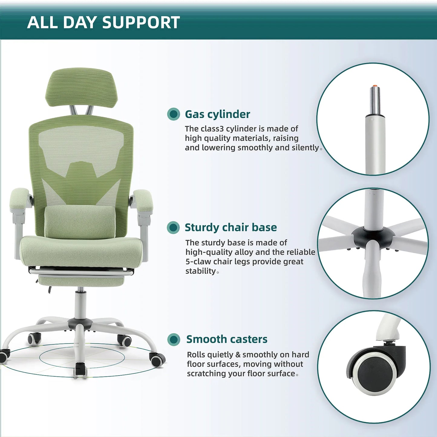 Reclining High Back Mesh Office Chair with Lumbar Support Pillow