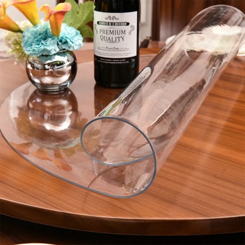 Round Tablecloth Waterproof Transparent Soft Plastic